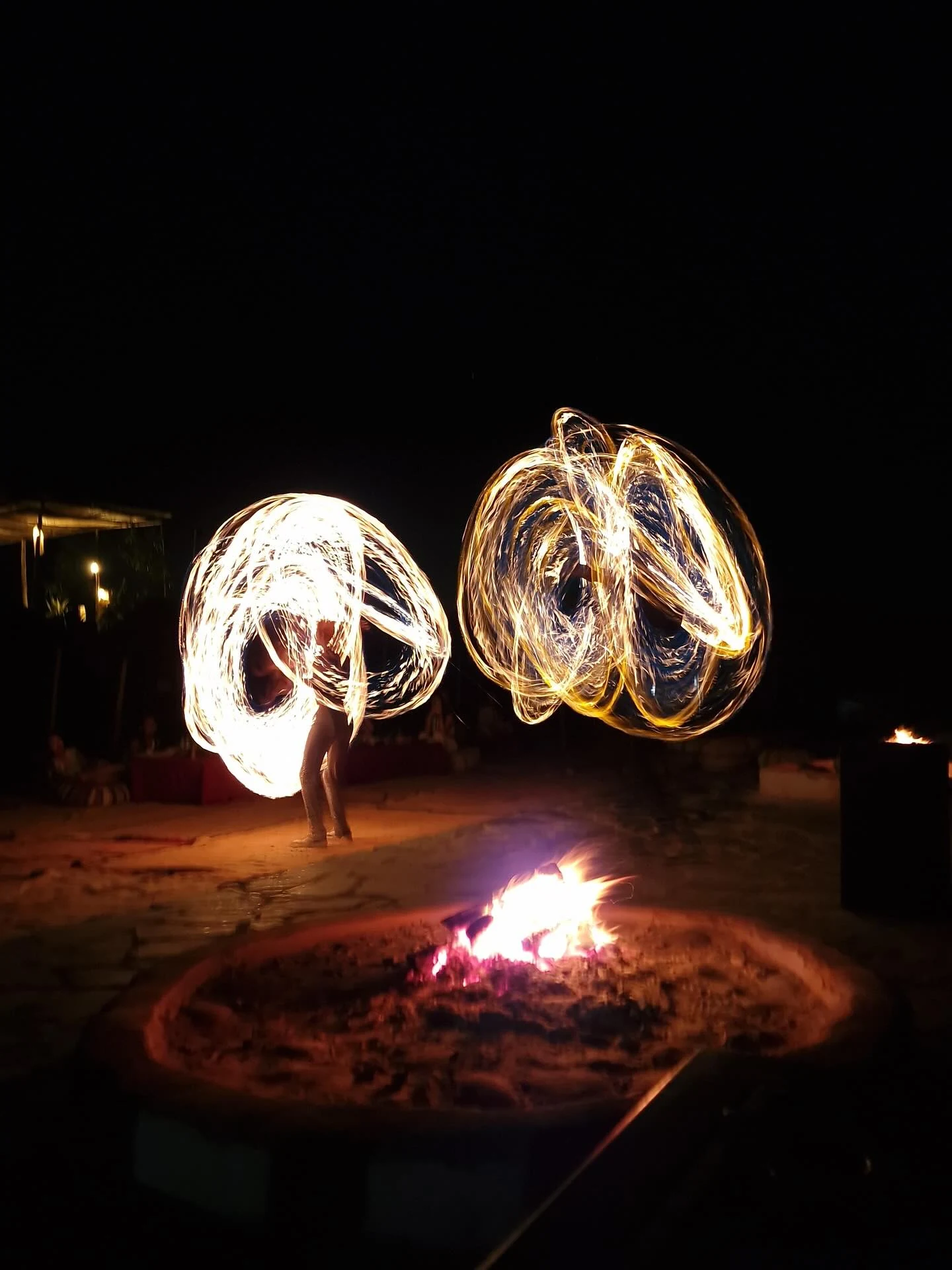 Curated fire show atmosphere